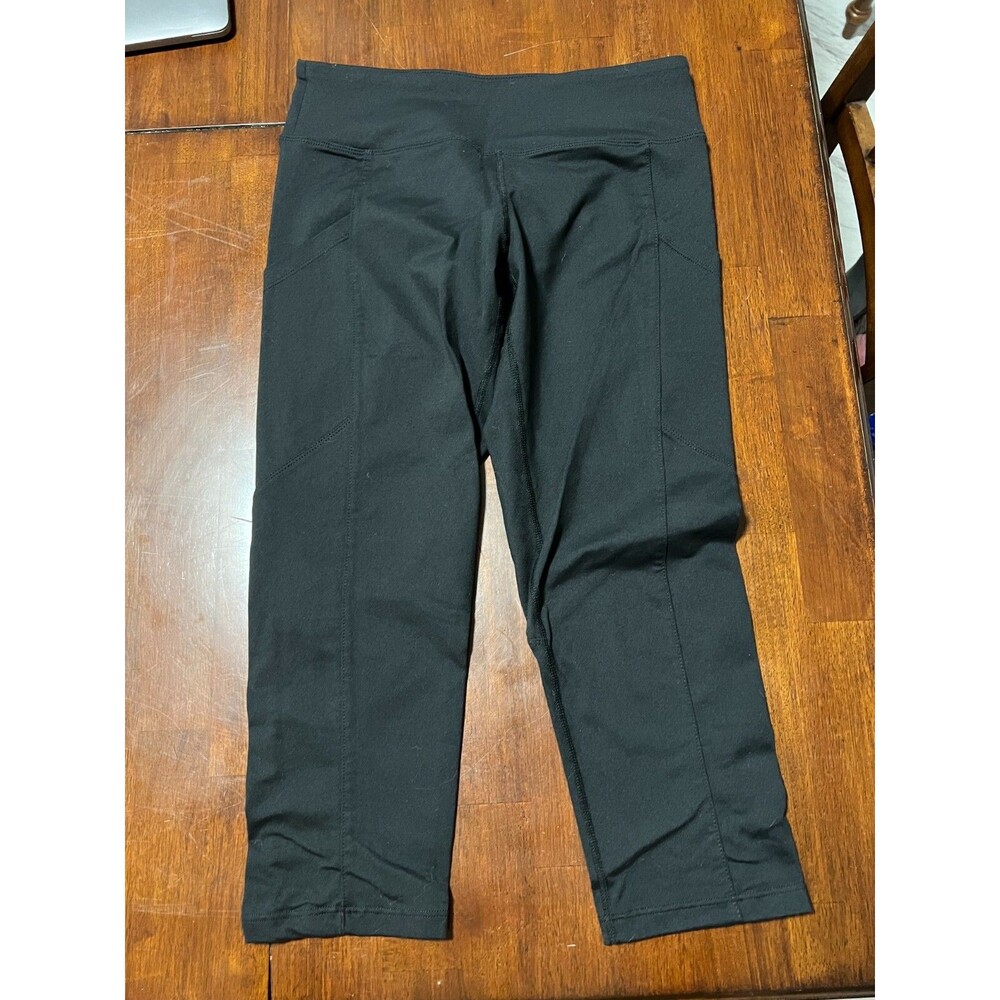 Womens Baleaf Crop Black Leggings with Pockets Size Small